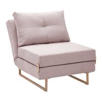 Zofa Malic, Roza, Ležišče - roza/barve hrasta, Moderno, kovina/tekstil (80/84/90cm) - Bessagi Home
