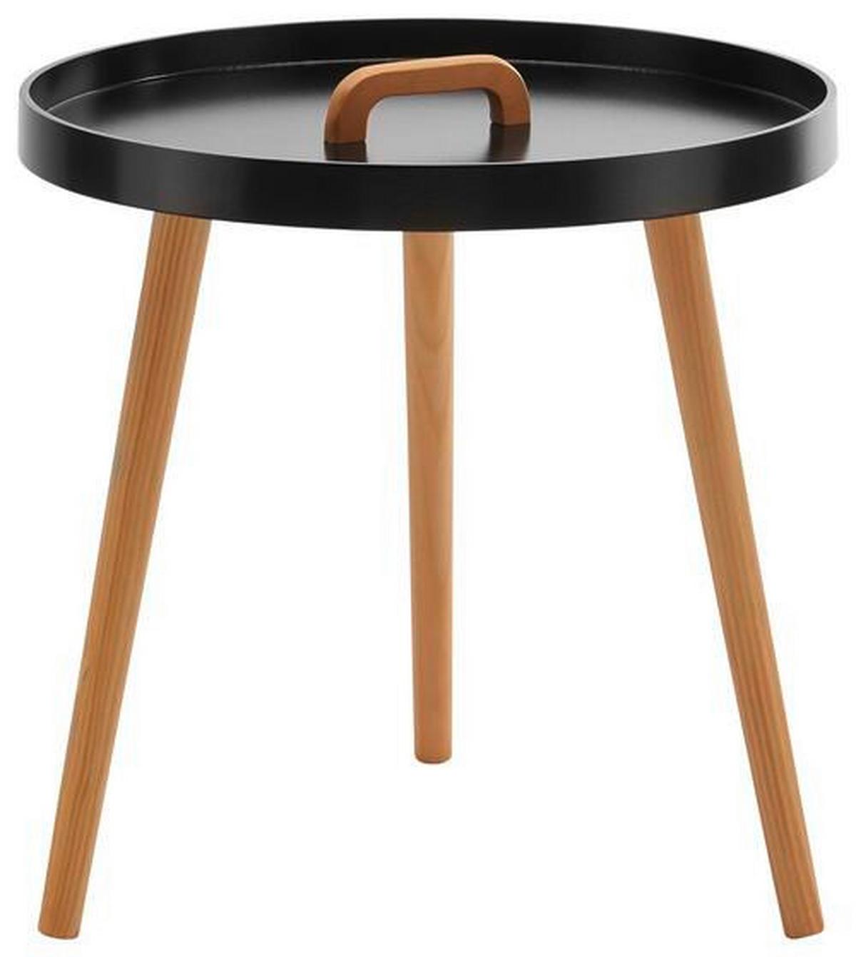 Beistelltisch Lia Schwarz Pinie MDF - Schwarz/Pinienfarben, MODERN, Holz (49,5/49,5/49,5cm) - Bessagi Home