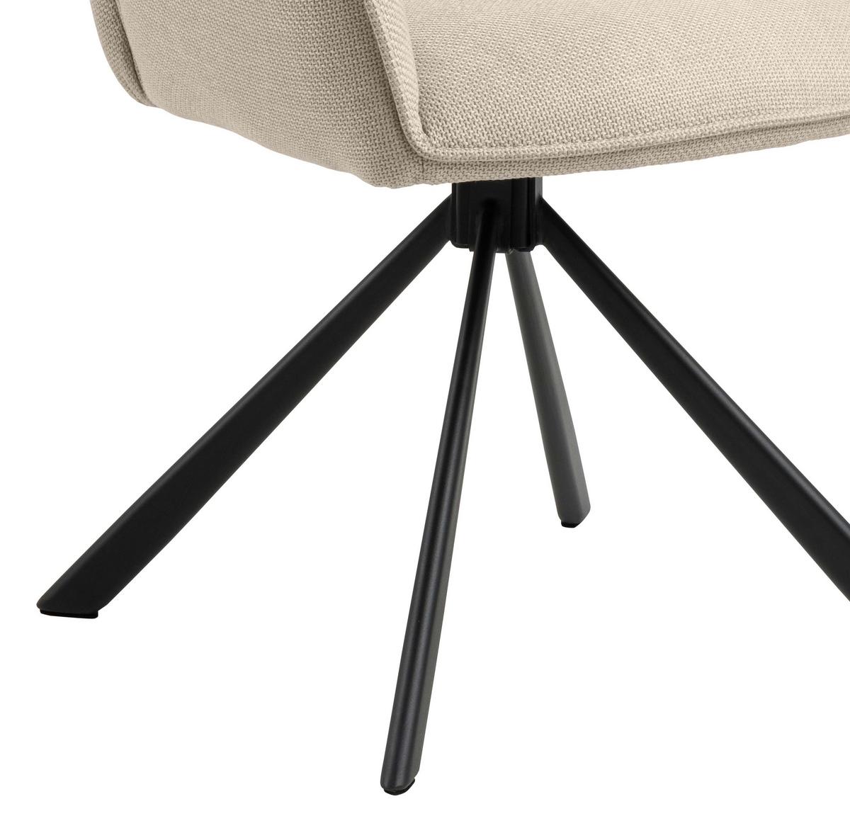 KRZESŁO Z PODŁOKIETNIKAMI GLENDA - beżowy/czarny, Trend, metal/tkanina (61/88,5/63cm) - MID.YOU