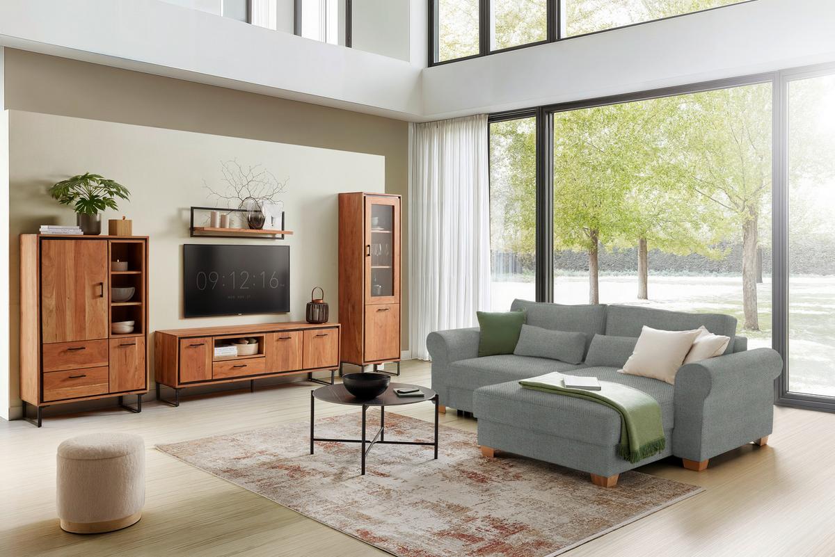 Wohnlandschaft Angelo Grau - Grau, MODERN, Holz/Holzwerkstoff (255/92/185cm) - Mömax