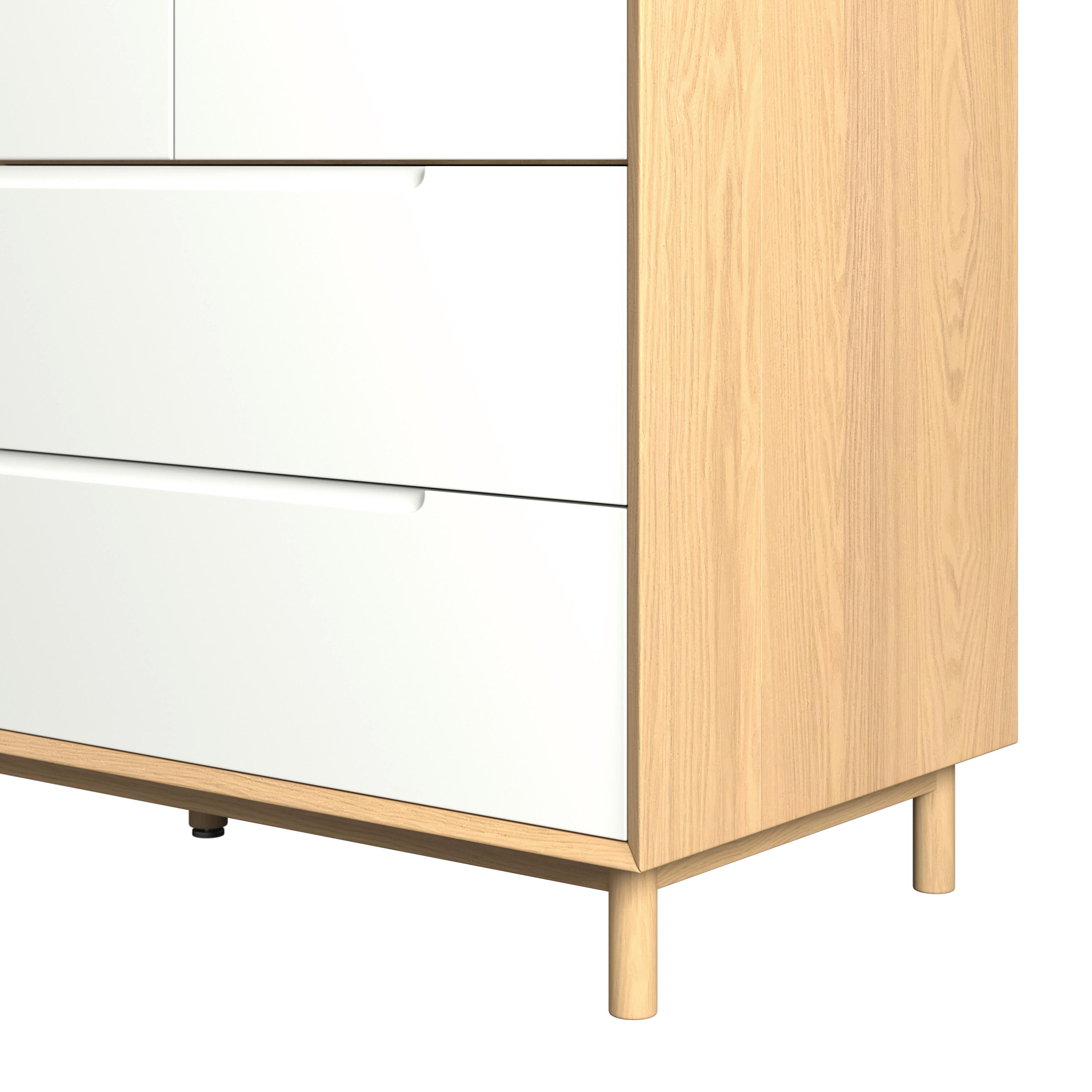GARDEROB MARLO - vit/ekfärgad, Modern, trämaterial/trä (148/223/60cm) - Bessagi Home