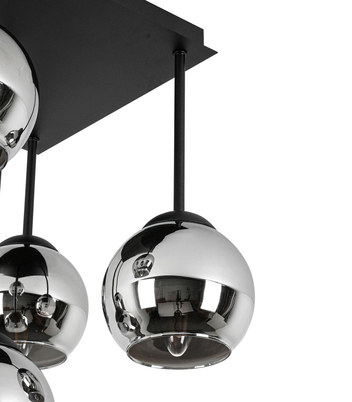 LAMPA SUFITOWA MIA - czarny/kolor chromowy, Trend, tworzywo sztuczne/metal (36/36/42,3cm) - Novel