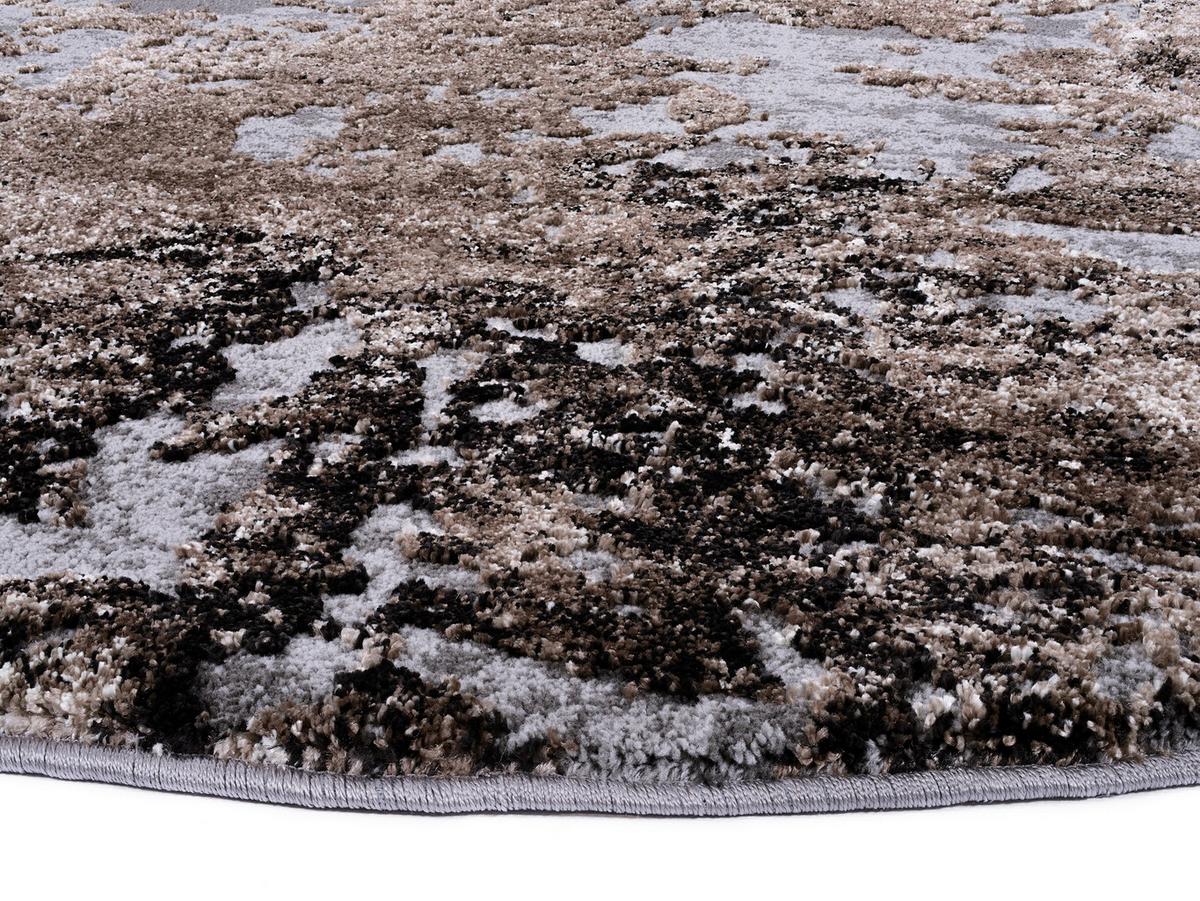 Webteppich Timeline Quantum Braun/Beige Ø ca. 160cm - Beige/Braun, Design, Textil (160cm) - Novel