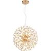 SUSPENSION LED CHEYENNE - clair/couleur doré, Basics, métal/verre (40/40/150cm)