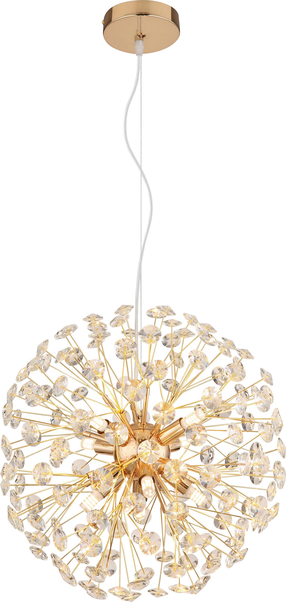 LED-Deckenleuchte Cheyenne Klar/Goldfarben max. 3,5 Watt - Klar/Goldfarben, Basics, Glas/Metall (40/40/150cm)