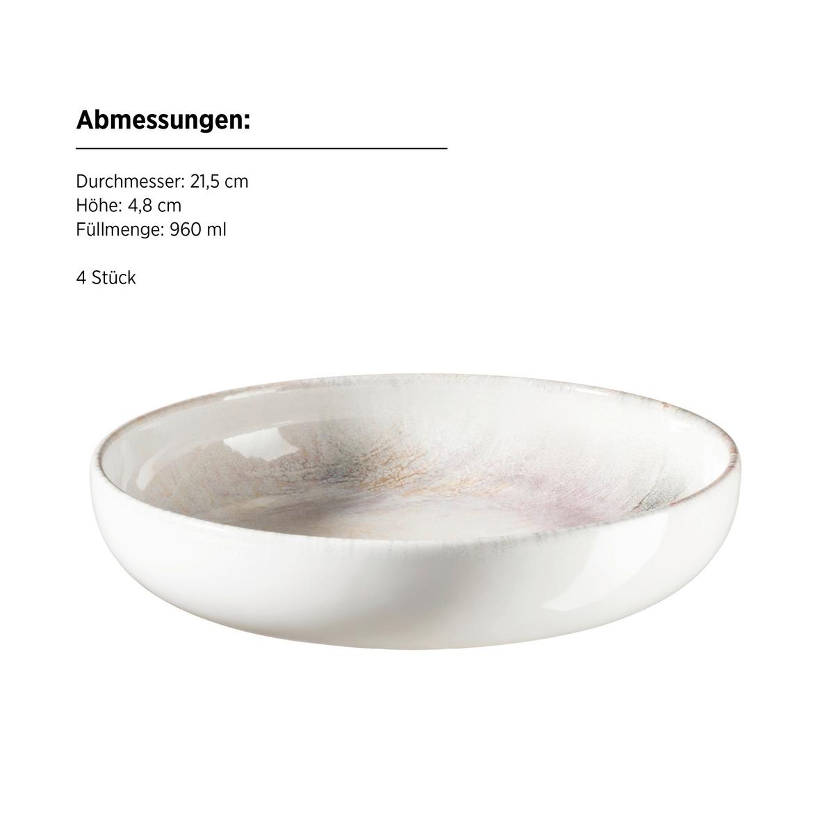 Suppentellerset 935633 - Weiss/Lila, Basics, Keramik (21,5/4,8cm) - Mäser