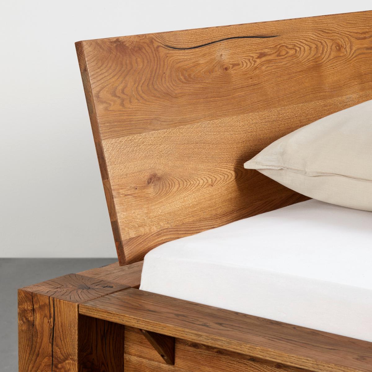 Bett aus Massiv Holz ca. 180x200 - Eichefarben, Lifestyle, Holz (180/200cm) - Zandiara