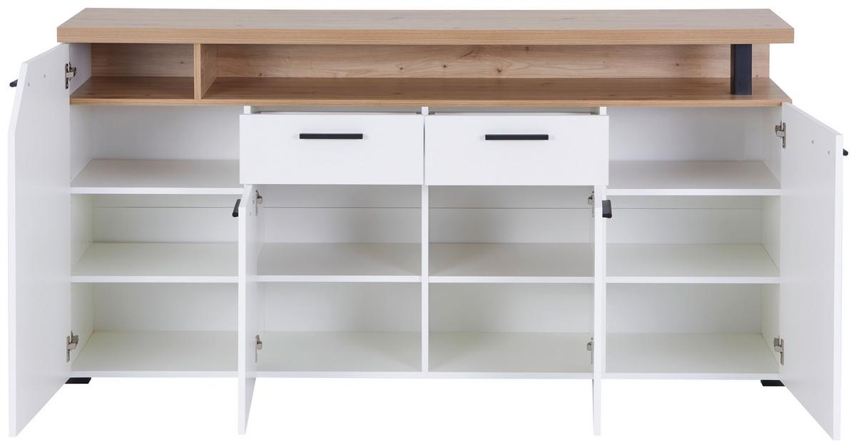 Komoda Nico - bijela/hrast Artisan, Moderno, drvni materijal/plastika (180,5/91,6/40cm) - Modern Living