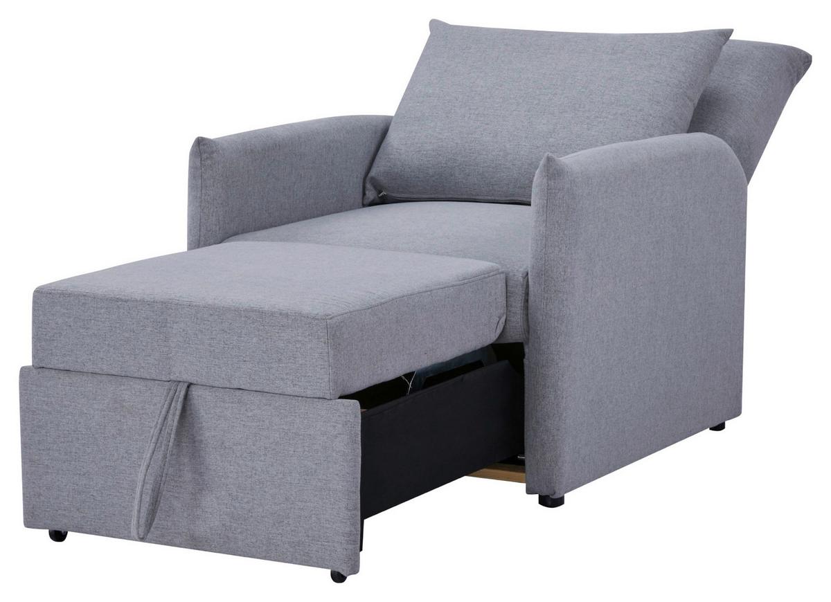 Fotelja Na Razvlačenje Celine - siva/crna, Moderno, drvo/tekstil (84/97/102cm) - Mömax