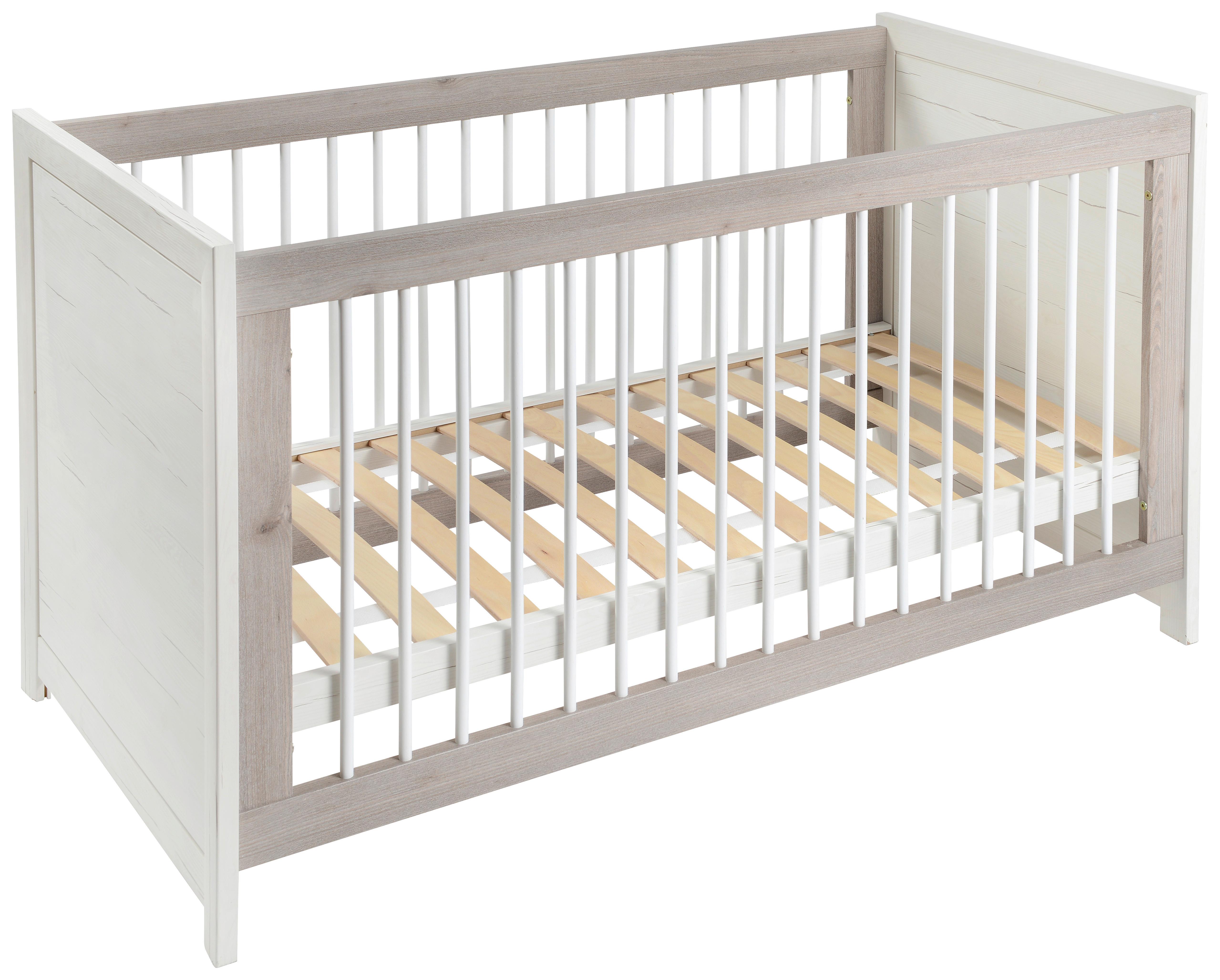 ŁÓŻKO SZCZEBELKOWE CAMRON -SC- - biały/szary, Natur, materiał drewnopochodny/drewno (70/140cm) - My Baby Lou