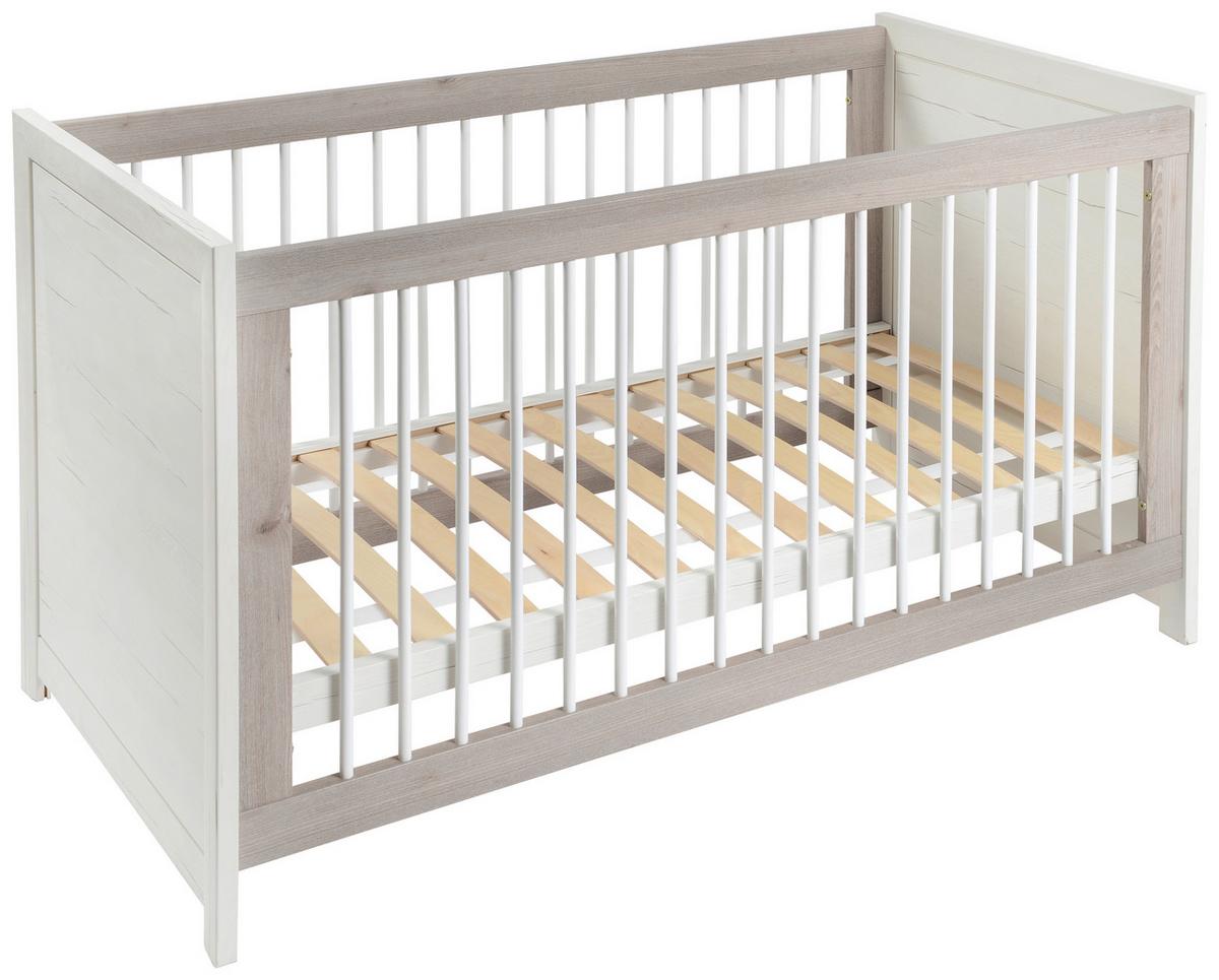 ŁÓŻKO SZCZEBELKOWE CAMRON -SC- - biały/szary, Natur, materiał drewnopochodny/drewno (70/140cm) - My Baby Lou