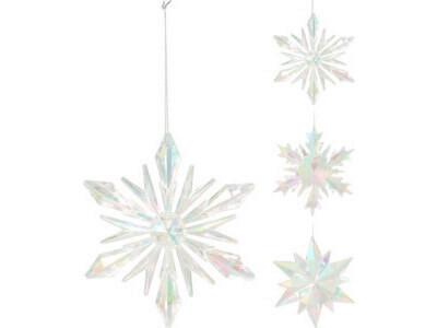 Christbaumhänger FLOCKE - Perlmutt, Kunststoff (1,3/12/10,5cm)
