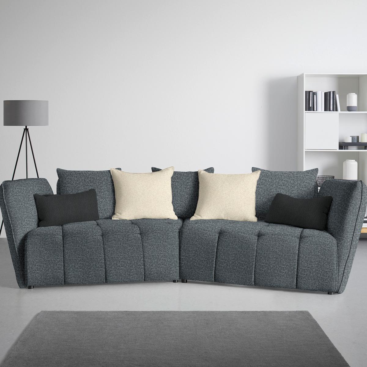 Boxspringsofa Sofi Grau - Creme/Schwarz, MODERN, Textil (294/93/152cm) - Premium Living