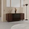 Sideboard Zelia Holz/Glas Braun/Walnussfarben - Walnussfarben/Schwarz, MODERN, Glas/Holz (180/77/45cm) - Bessagi Home