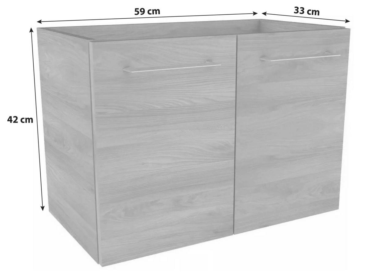 Waschtischunterschrank "Lima", esche - Chromfarben/Eschefarben, MODERN, Holzwerkstoff/Metall (59/42/33cm) - MID.YOU