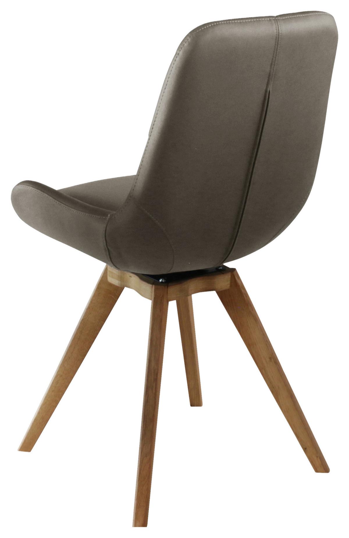 KRZESŁO VINCENT - kolor dębowy/taupe, Konventionell, drewno/tkanina (58/87/64,5cm) - Linea Natura