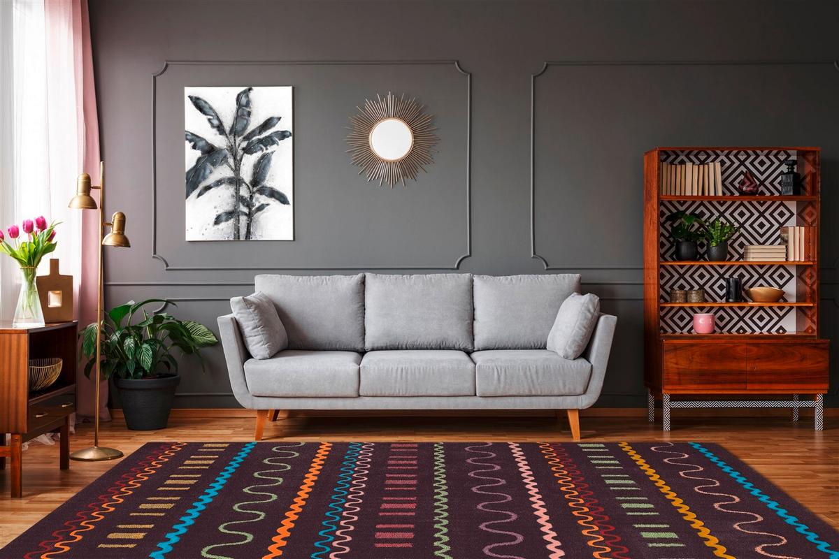 FLACHWEBETEPPICH SPIRIT 3085 M/VIOLETT 140X200 - Violett/Multicolor, Basics, Textil (140/200cm) - Kayoom