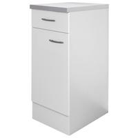 Kuhinjska Spodnja Omarica Wito, Bela - barve nerjavečega jekla/bela, umetna masa/leseni material (30/85/60cm) - FlexWell