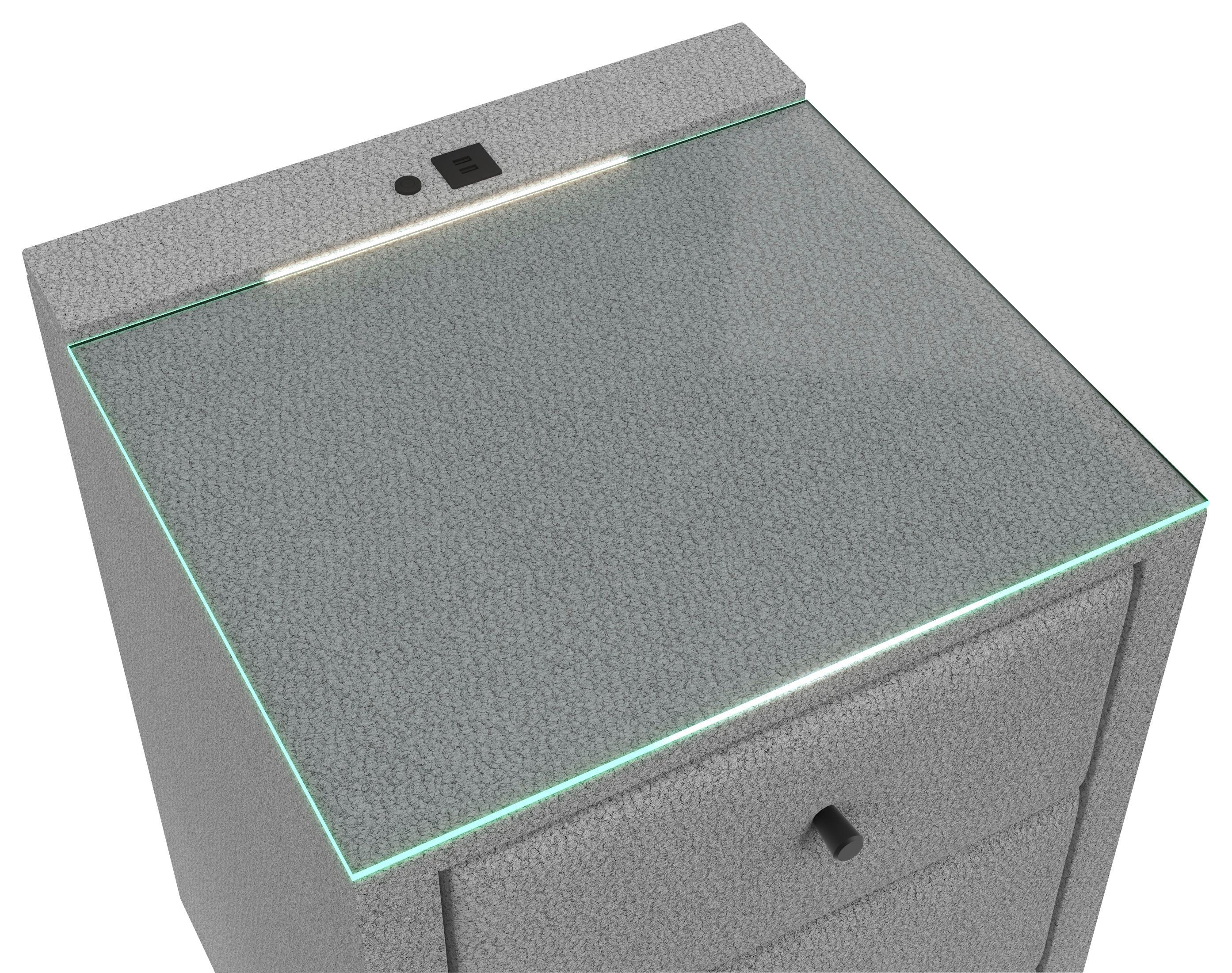 Noćni Ormarić Carmen - srebrne boje, Konvencionalno, plastika (52/68/48,5cm) - Modern Living