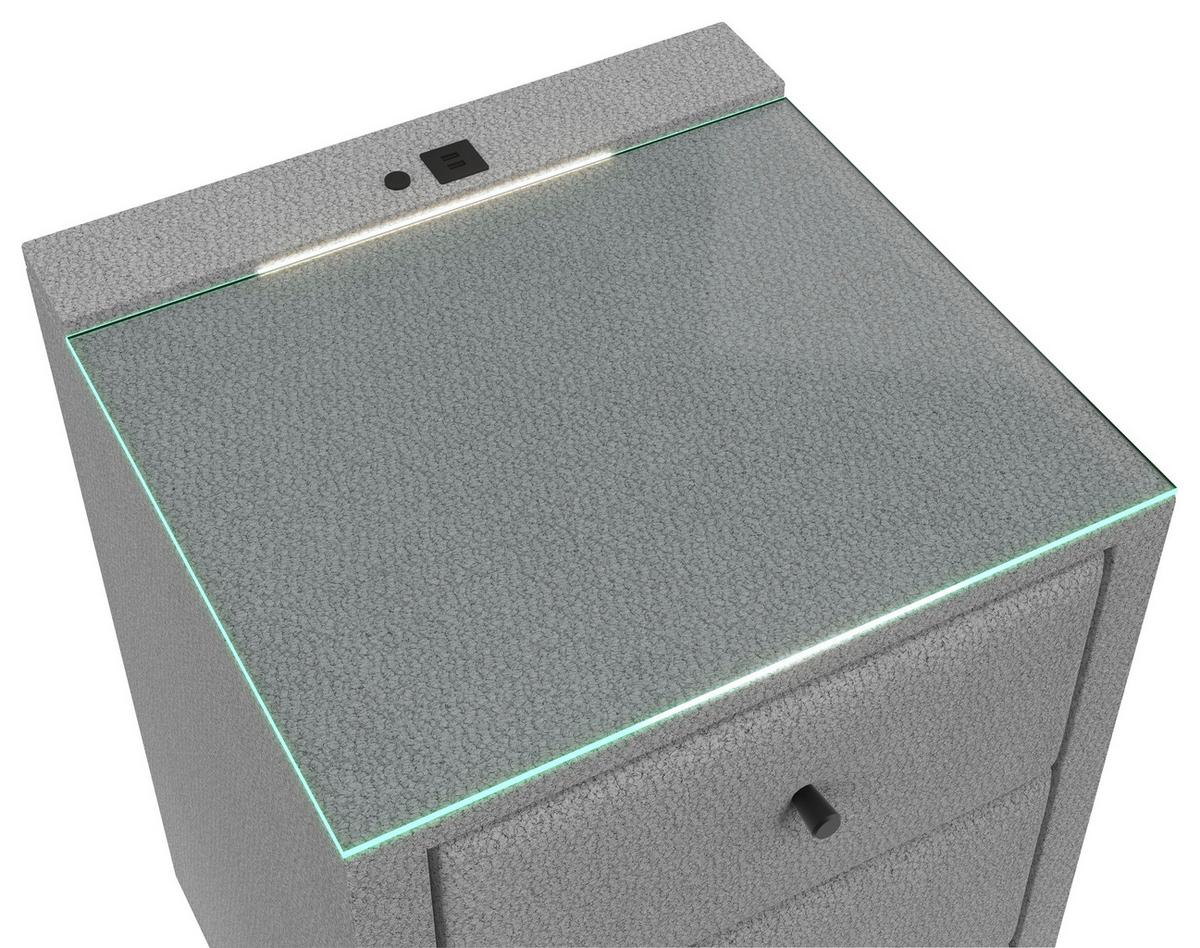 Noćni Ormarić Carmen - srebrne boje, Konvencionalno, plastika (52/68/48,5cm) - Modern Living