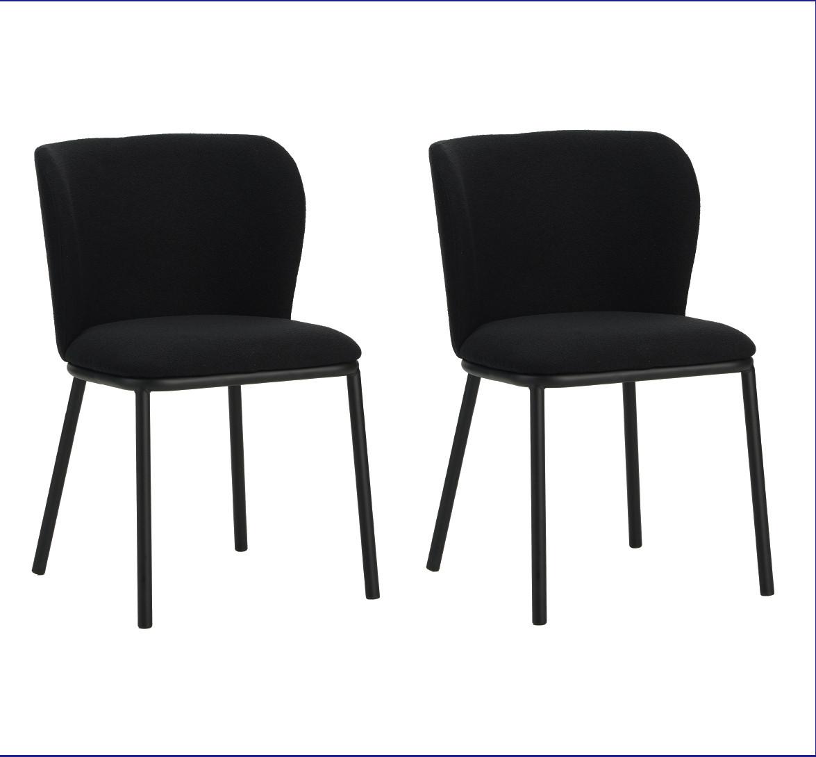 Stuhl-Set Bourges Schwarz - Schwarz, MODERN, Textil/Metall (52/80/44cm) - MID.YOU