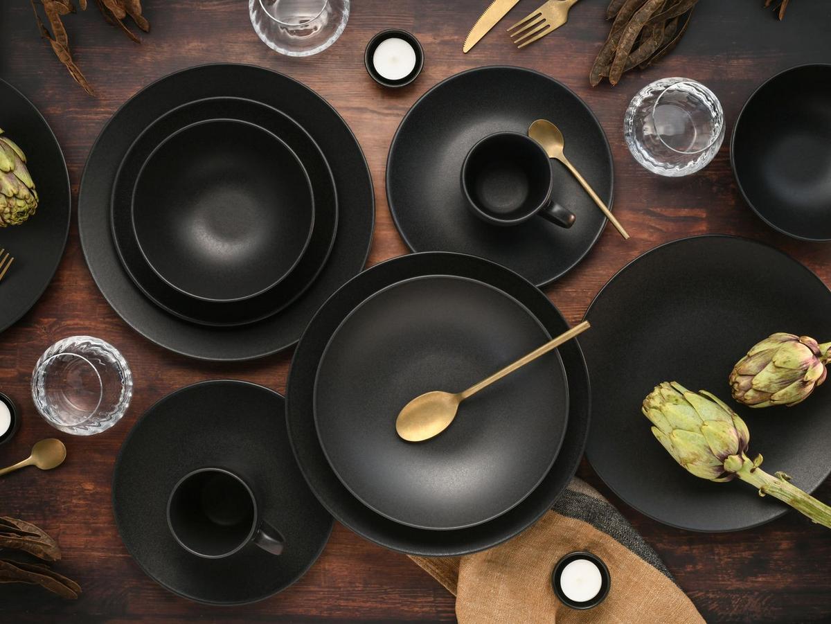 Kombinirani Servis Soft Touch Black, 20-Delni - črna, Design, keramika - Creatable