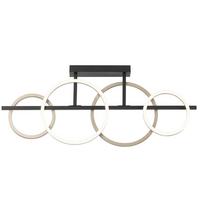 LED-Deckenleuchte Carsten Schwarz/Champagner max. 40 W - Champagner/Schwarz, Basics, Kunststoff/Metall (95/40/7cm)