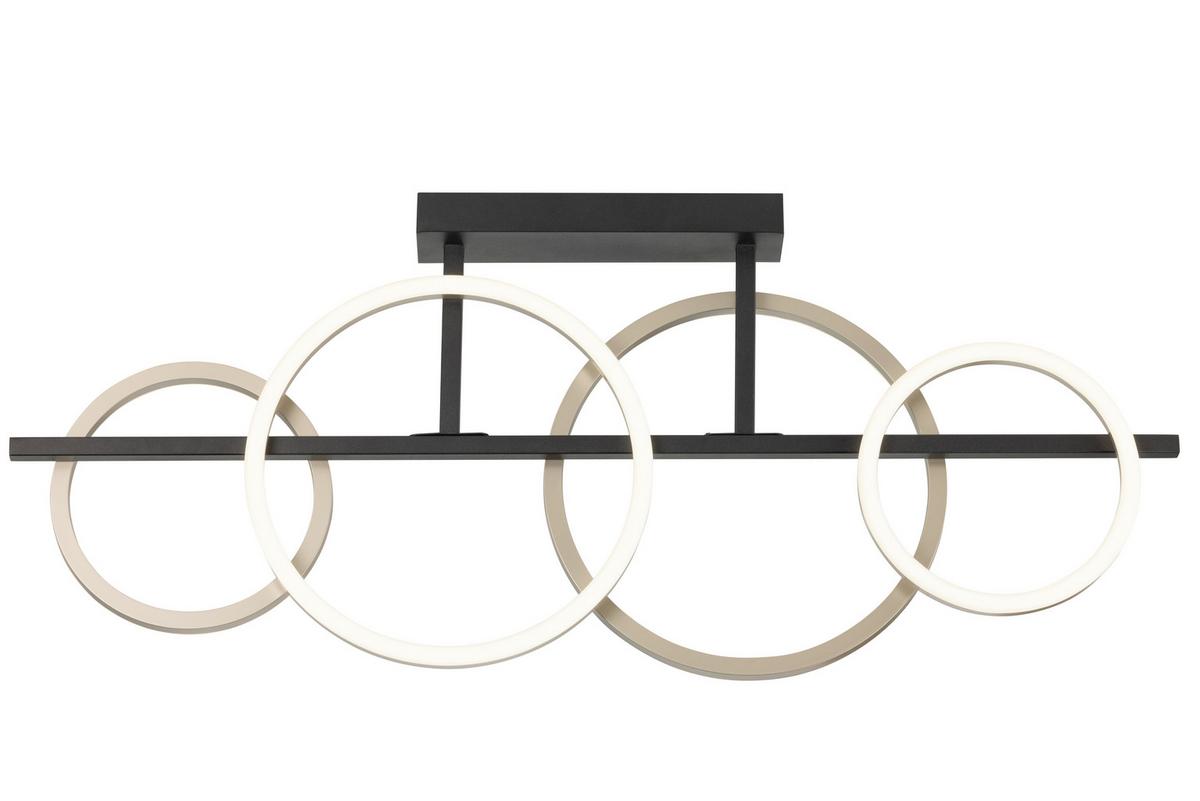 LED-Deckenleuchte Carsten Schwarz/Champagner max. 40 W - Champagner/Schwarz, Basics, Kunststoff/Metall (95/40/7cm)