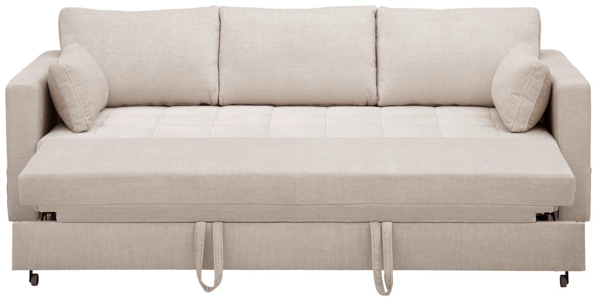 Zofa S Posteljno Funkcijo Anna Vogue, Bež - temno rjava/bež, Basics, tekstil (221/84/89cm) - MID.YOU