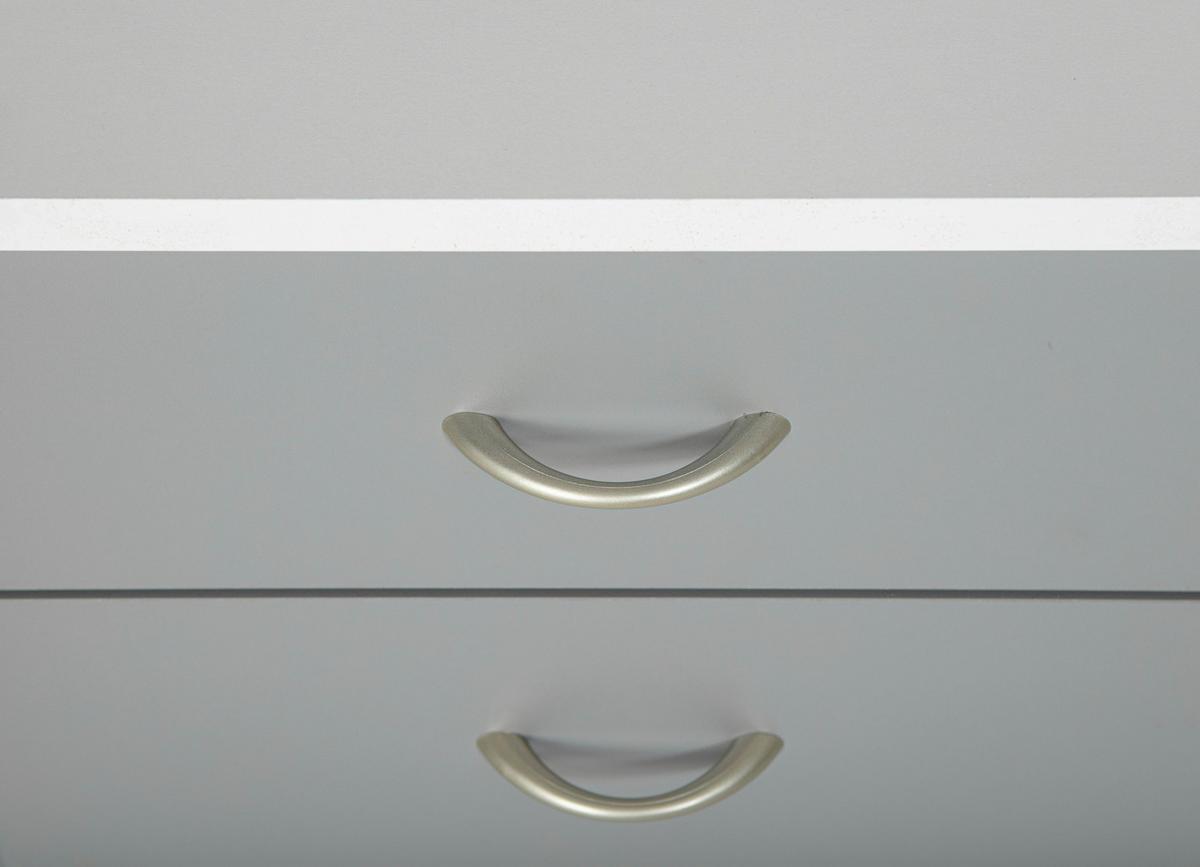 Rollcontainer Printi Grau/Weiß - Silberfarben/Weiß, KONVENTIONELL, Holzwerkstoff/Kunststoff (40/65/36cm) - MID.YOU
