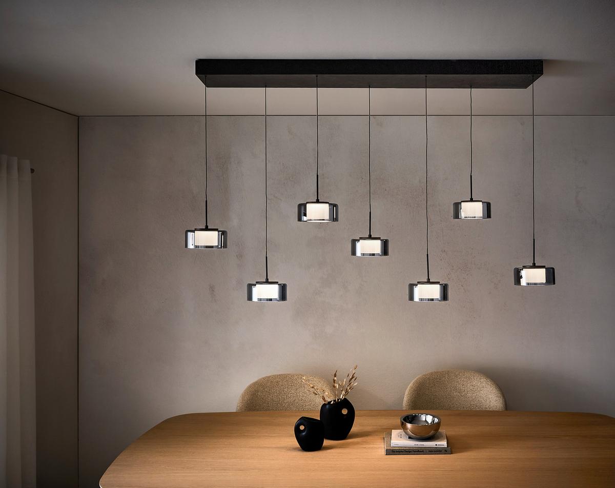 LAMPA WISZĄCA LED 2115-18 - czarny, Design, tworzywo sztuczne/metal (126/21/180cm) - Paul Neuhaus