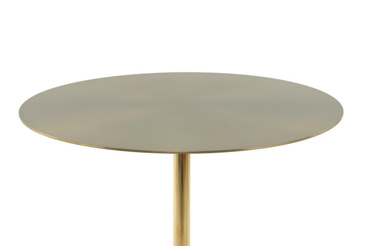 Beistelltisch Beistelltisch Oscar 300 Weiss - Weiss/Goldfarben, Design, Glas/Stein (40/53/40cm) - Kayoom