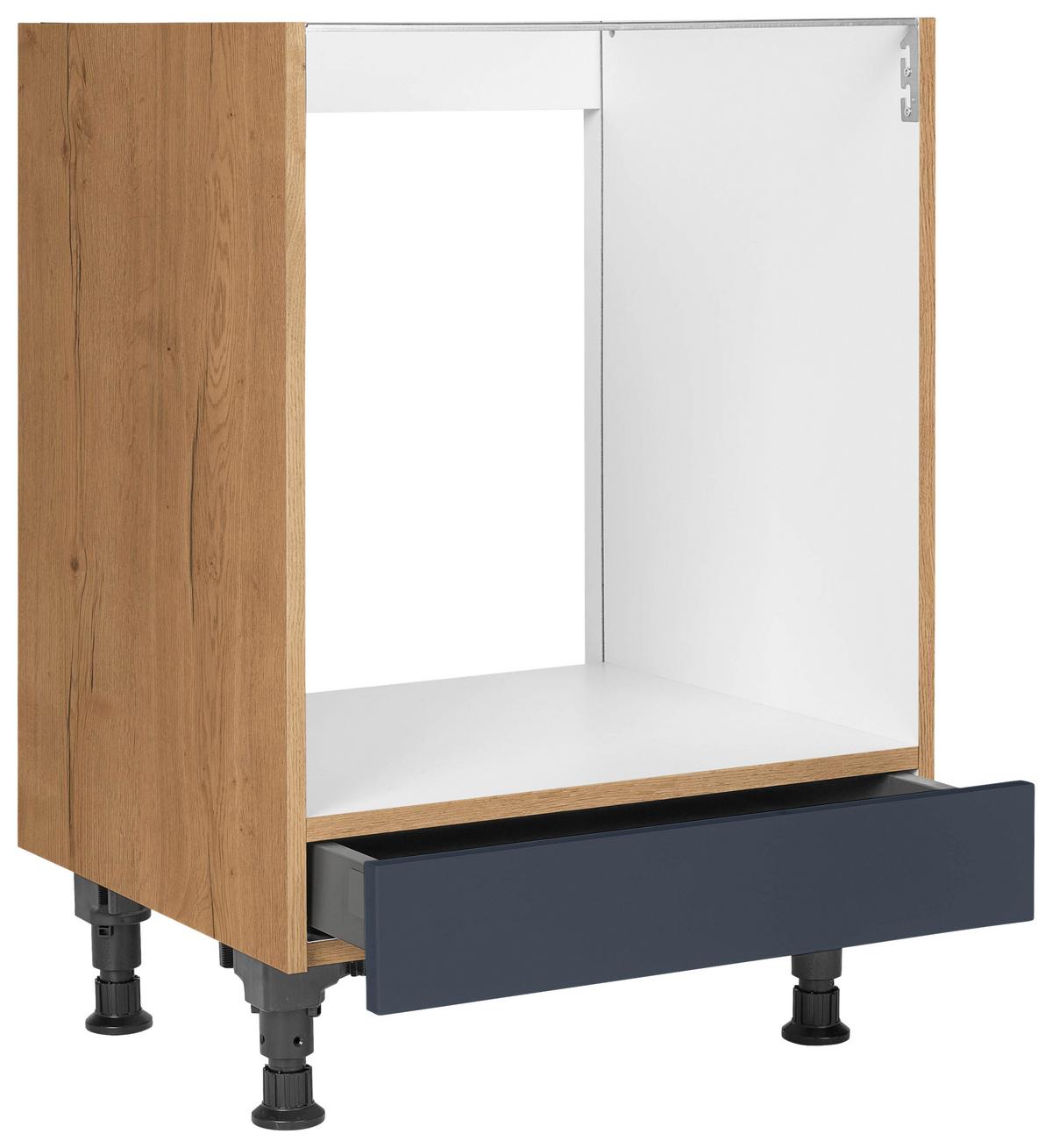 Herdumbauschrank Easytouch Blau - Blau/Eichefarben, MODERN, Holzwerkstoff (60,0/87,0/56,0cm) - Nobilia