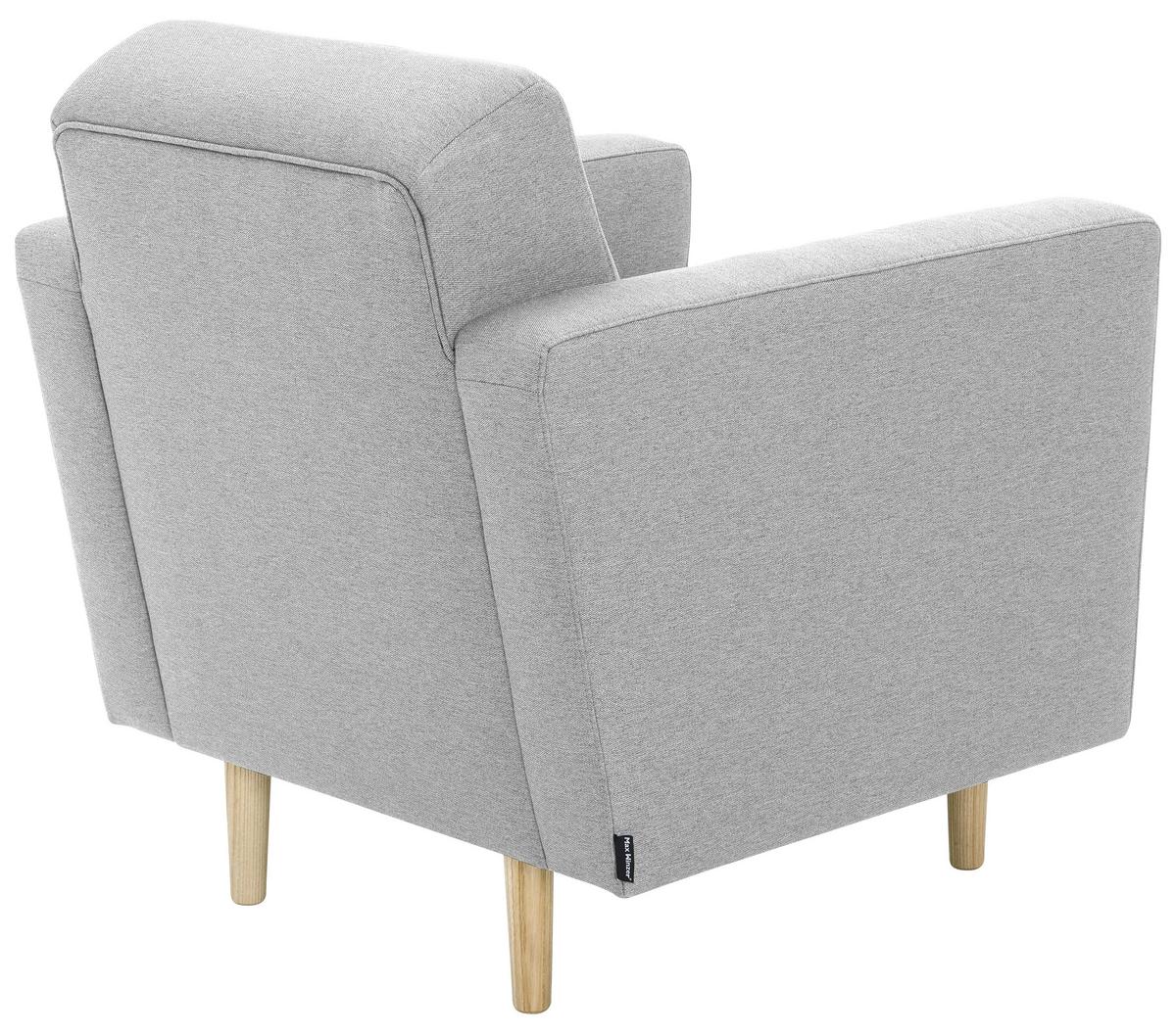 Polstersessel Jasmin Hellgrau Flachgewebe - Eschefarben/Hellgrau, MODERN, Holz/Textil (75/81/83cm) - Max Winzer