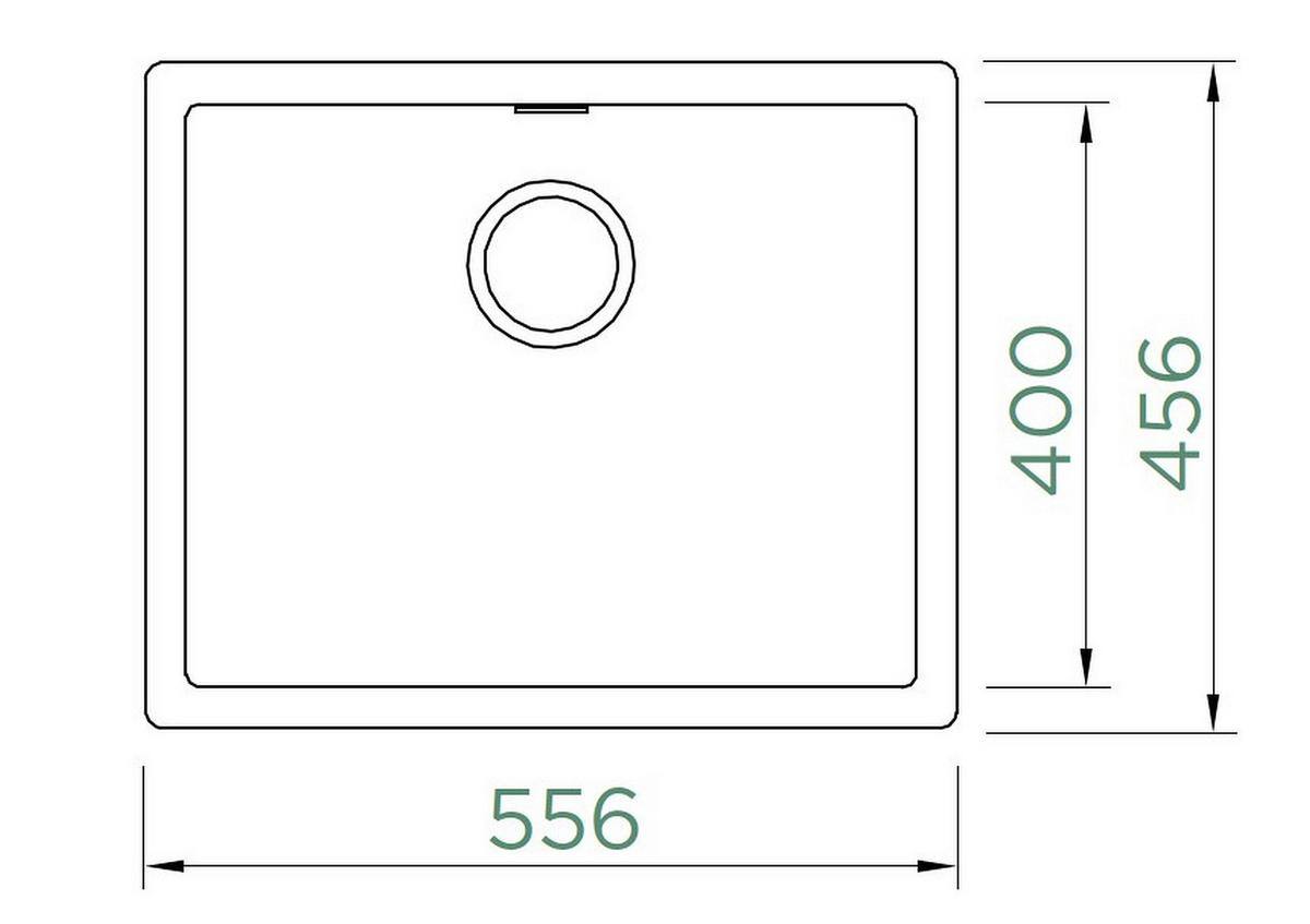 Spüle Kain 100LFBMGL Magnolie - Magnolie, MODERN, Naturmaterialien/Stein (55,5/45,6cm) - Schock