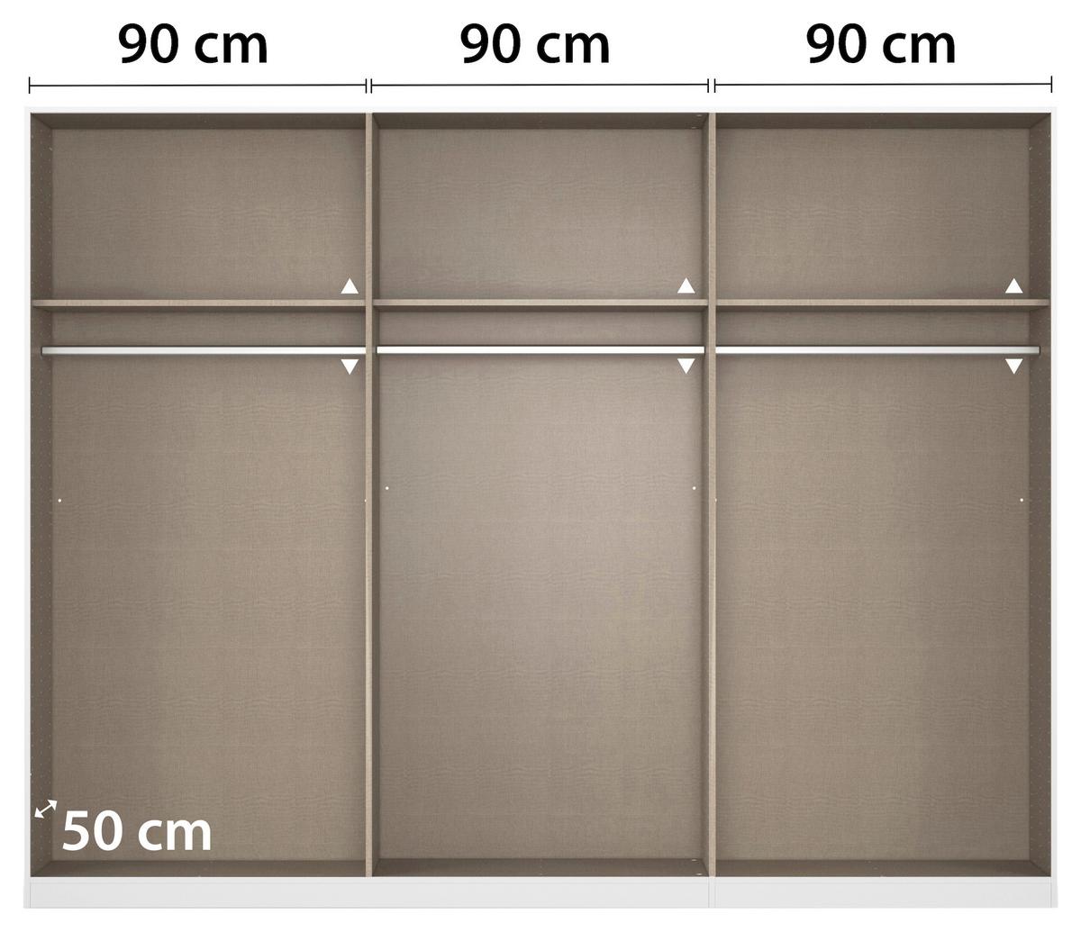 Kleiderschrank Safari Weiß - Weiß, KONVENTIONELL, Holzwerkstoff (271/229/54cm) - Based
