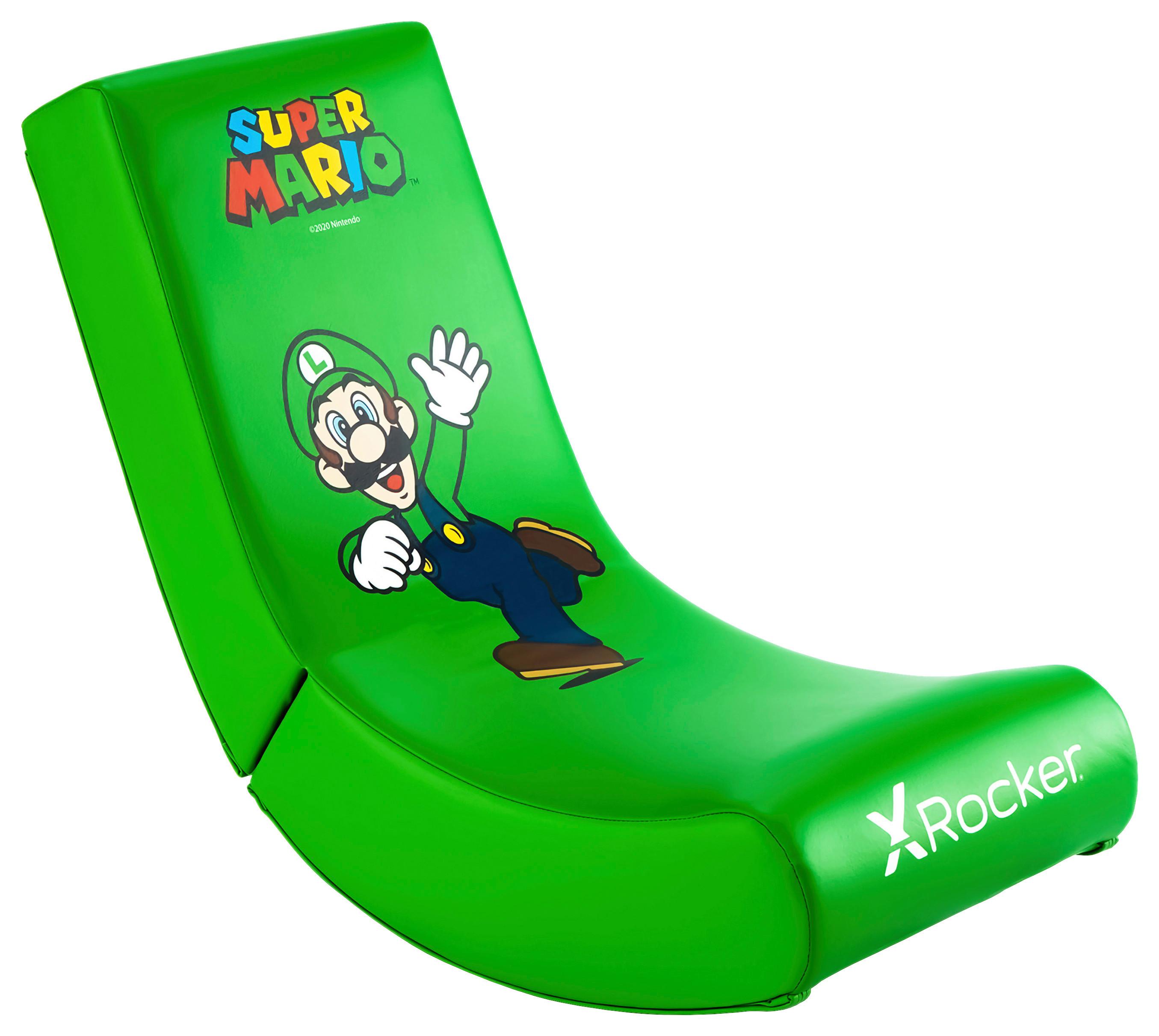 Gamingsessel Nintendo ca. 41x65x84,5cm Grün Super Mario - Grün, MODERN, Leder/Holzwerkstoff (41/65/84,5cm) - X Rocker