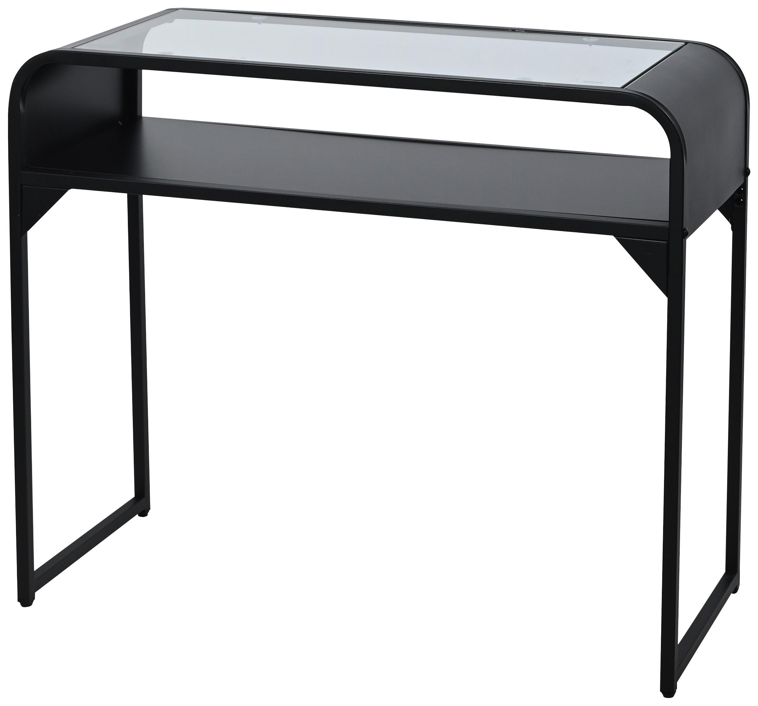 Konsole Florenz Schwarz - Schwarz, MODERN, Glas/Holzwerkstoff (90/75/35cm) - Mömax