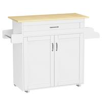 Servierwagen Pastano ca. 114x89 cm Weiß/Eiche - Honigeiche/Silberfarben, Basics, Holzwerkstoff/Kunststoff (114/89/39cm) - MID.YOU