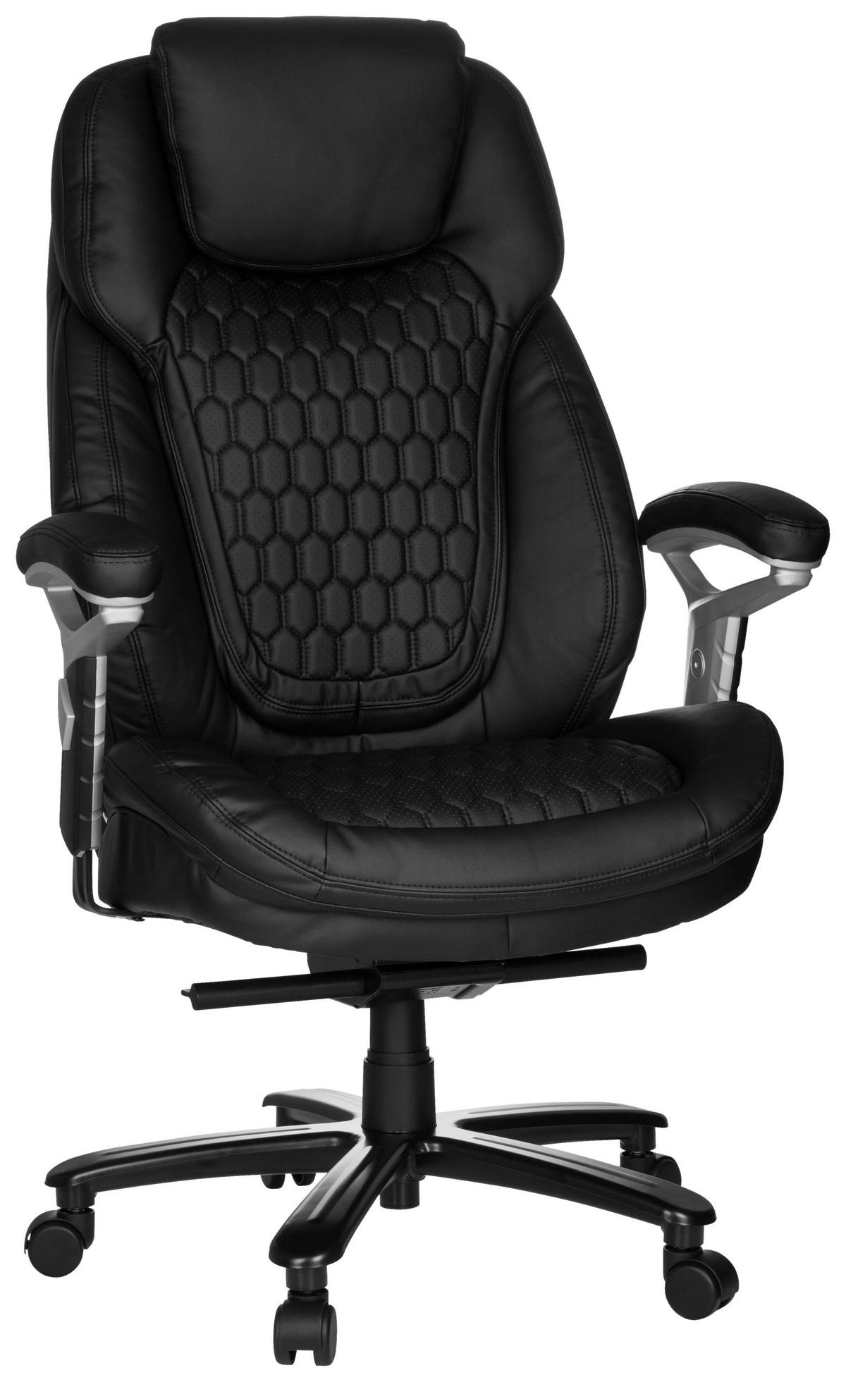 Pisarniški Stol Pullmann, Črna - srebrne barve/črna, Moderno, kovina/umetna masa (73/138/85cm) - MID.YOU