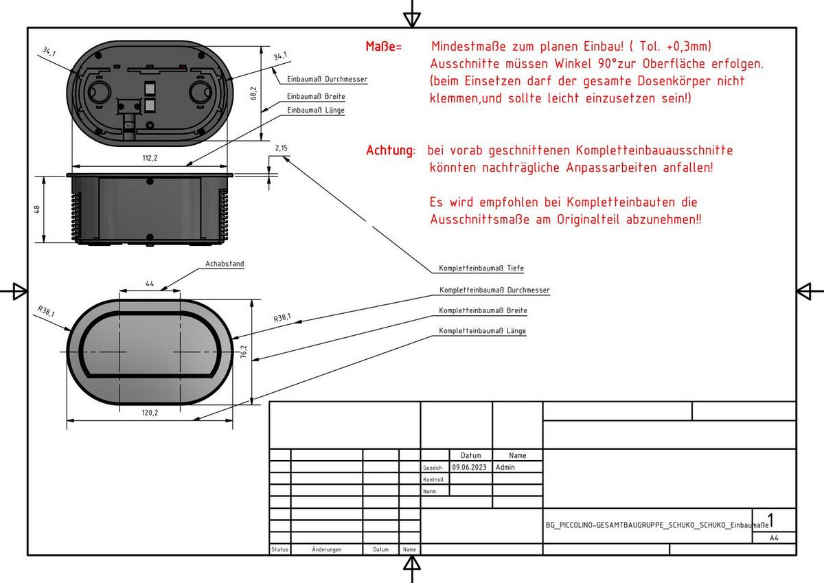 Steckdosenelement 418740 Schwarz - Schwarz, Kunststoff/Metall - Vogt