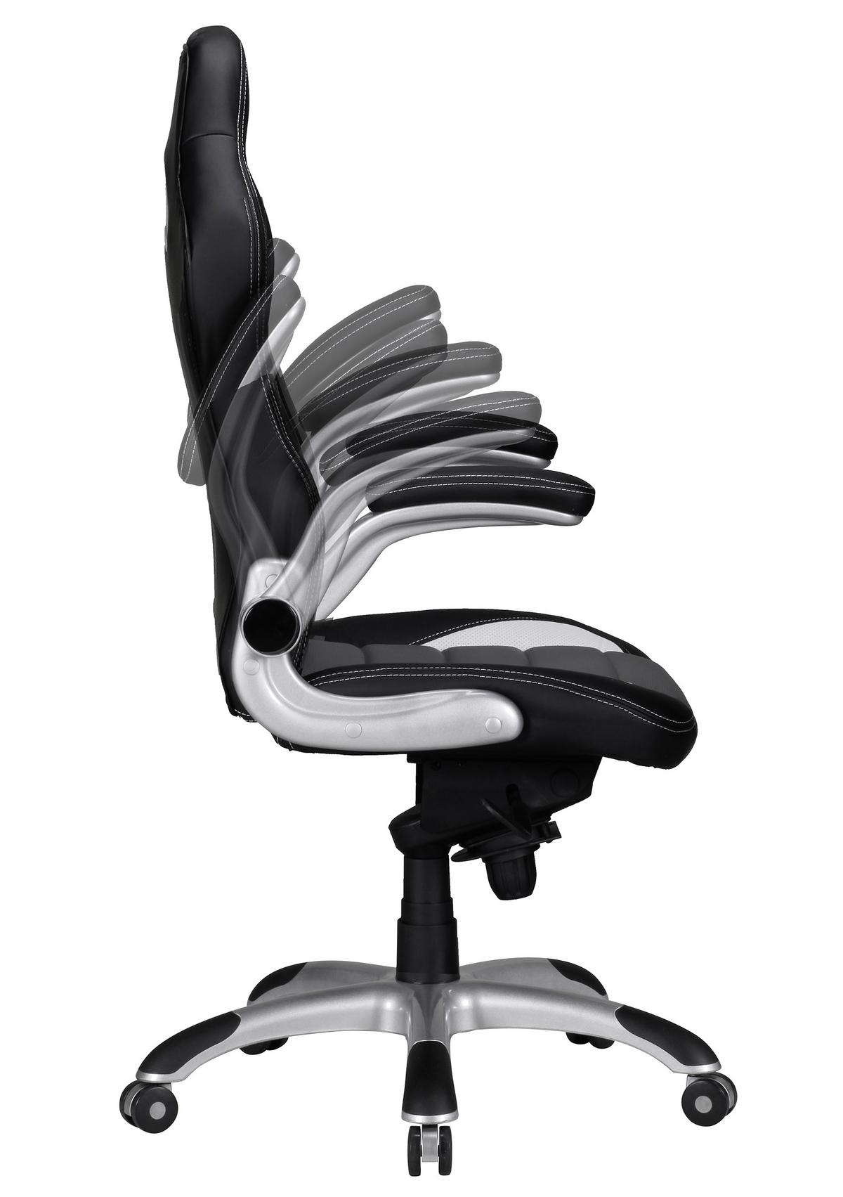 Gaming Stol Racing - siva/črna, Moderno, umetna masa/tekstil (70/120/70cm) - MID.YOU