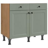 Schubkastenunterschrank Cascada Grün - Eichefarben/Schwarz, MODERN, Holzwerkstoff/Metall (90/87/56cm) - Nobilia