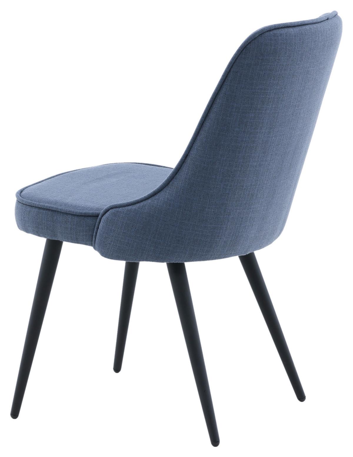 STUHL-SET VELVET DELUXE - Blau/Schwarz, Design, Kunststoff/Textil (50/88.5/66cm) - Livetastic