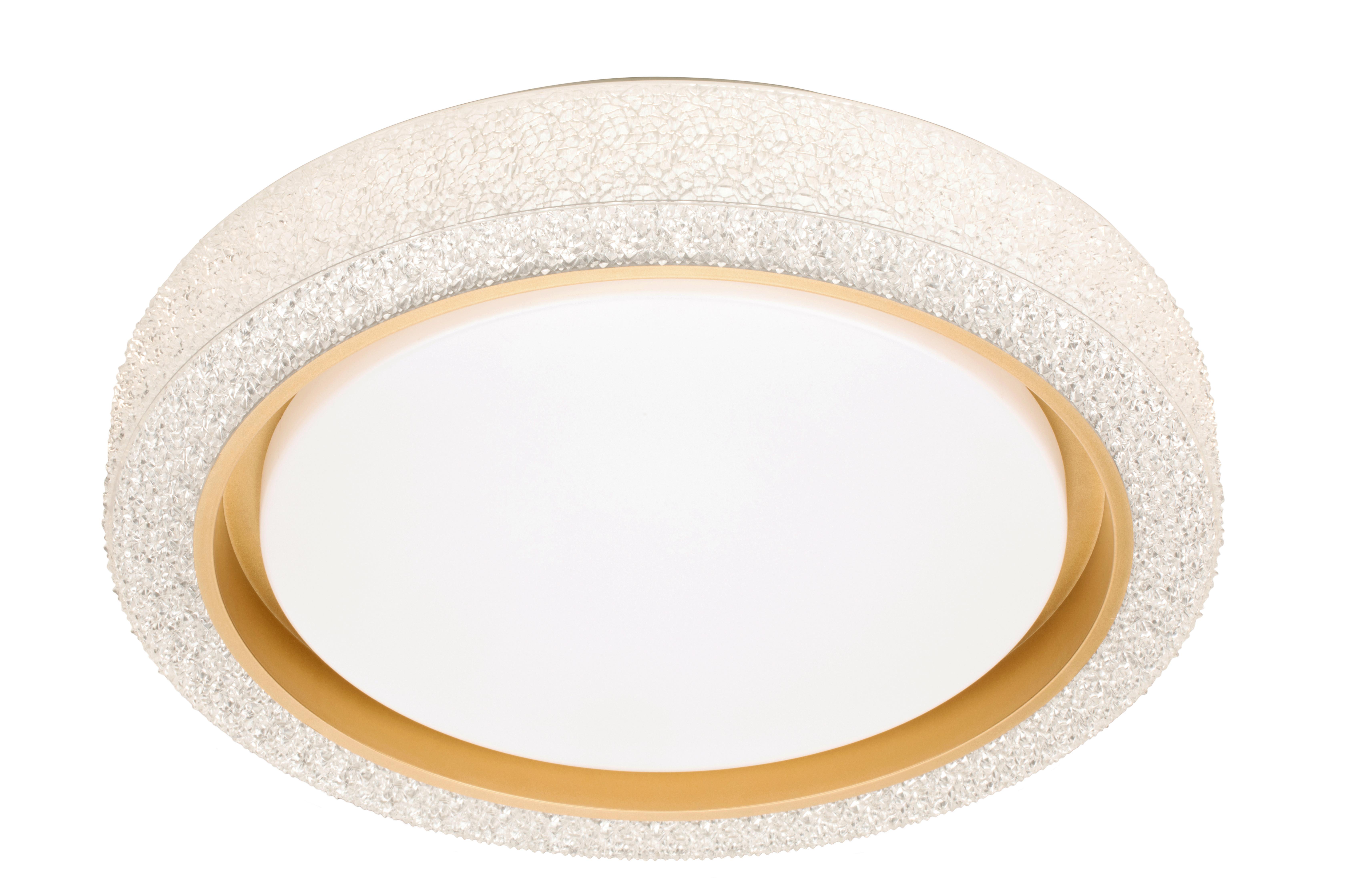 LED-Deckenleuchte Kit in Weiß/Gold max. 24 Watt - Goldfarben/Weiß, KONVENTIONELL, Kunststoff/Metall (40cm) - Mömax