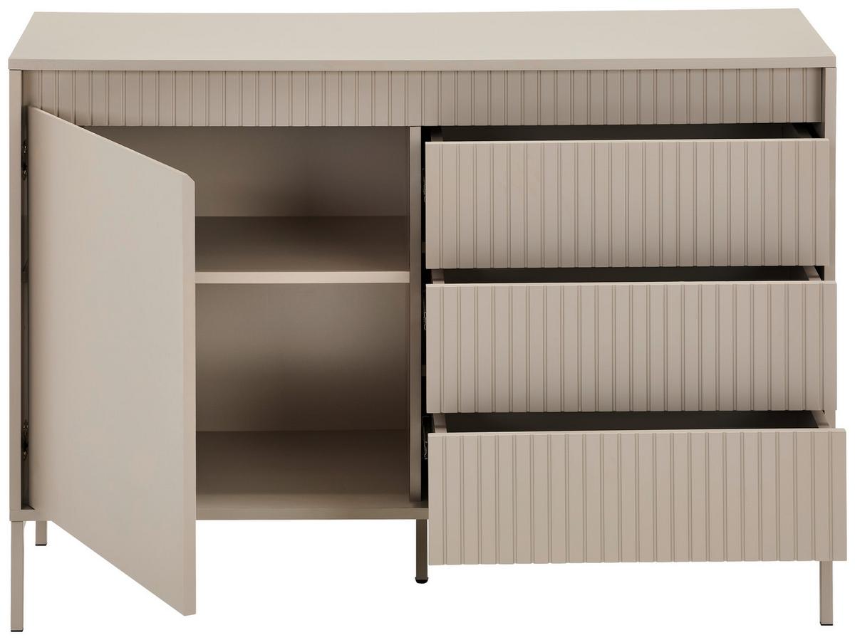 KOMODA SELINA - kaszmir, Trend, materiał drewnopochodny/metal (110,8/77,8/40cm) - Xora