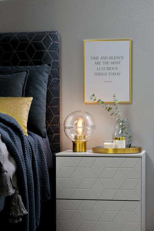 LAMPA STOŁOWA 96731 - TOKIO VILLEROY & BOCH - przejrzysty/kolor złoty, Design, metal/szkło (30/36cm) - Villeroy & Boch