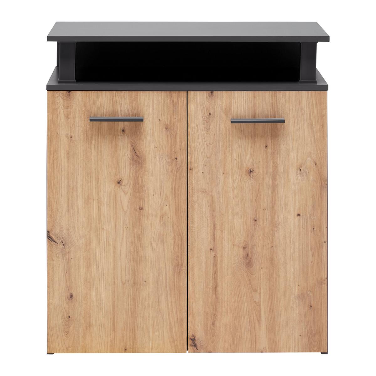 Kommode Montana Anthrazit/Eiche Artisan - Anthrazit/Schwarz, Modern, Holzwerkstoff/Kunststoff (78/90/38cm) - Mömax