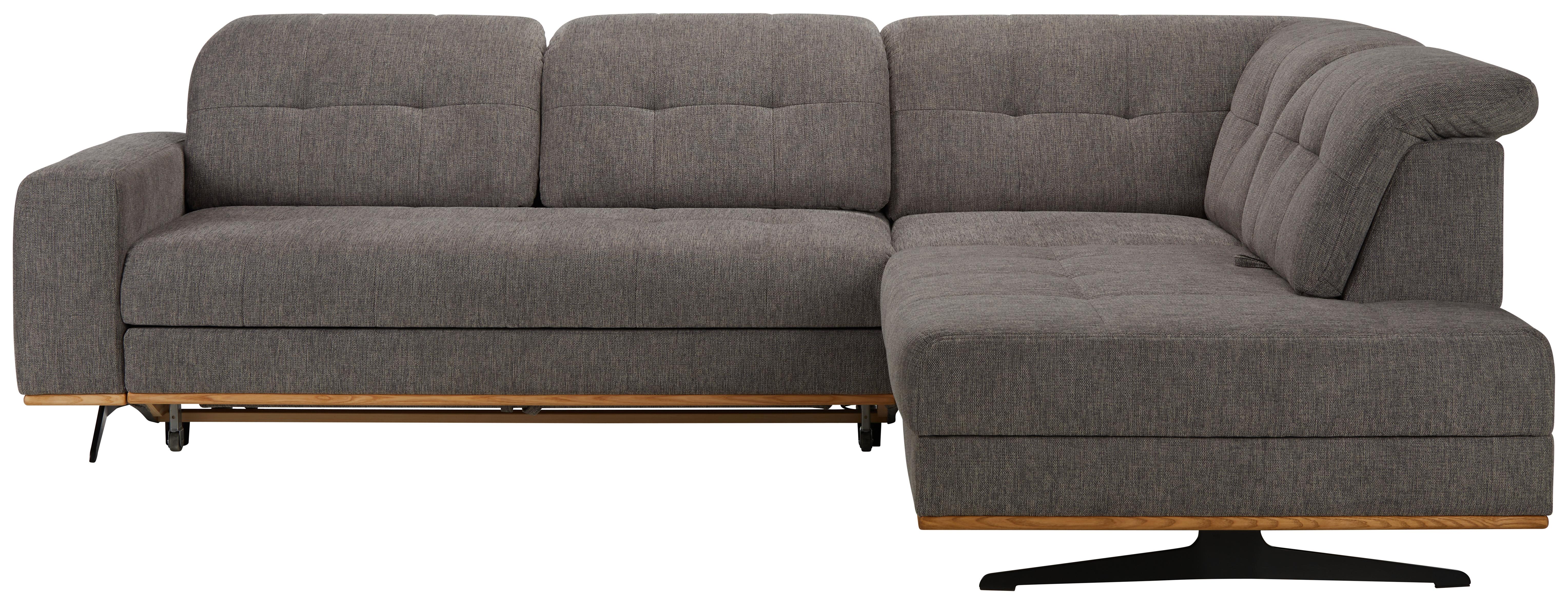 Wohnlandschaft in Grau - Schwarz/Grau, Konventionell, Holzwerkstoff/Textil (282/84-100/206cm) - Premium Living
