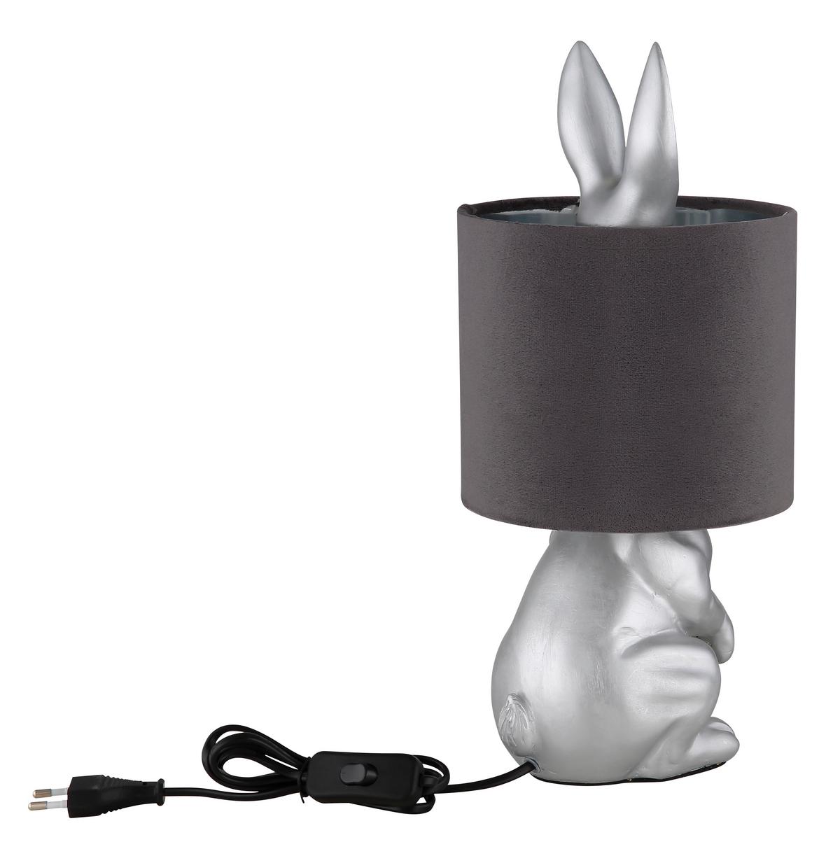 LAMPE DE TABLE 21633S - Silberfarben/Schwarz, Trend, Kunststoff (18/41cm) - Globo